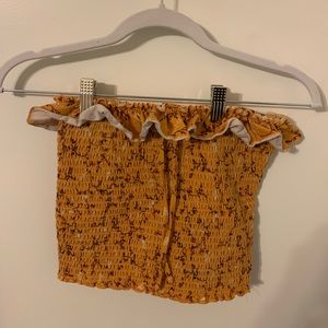 adorable yellowish Orange forever 21 strapless top